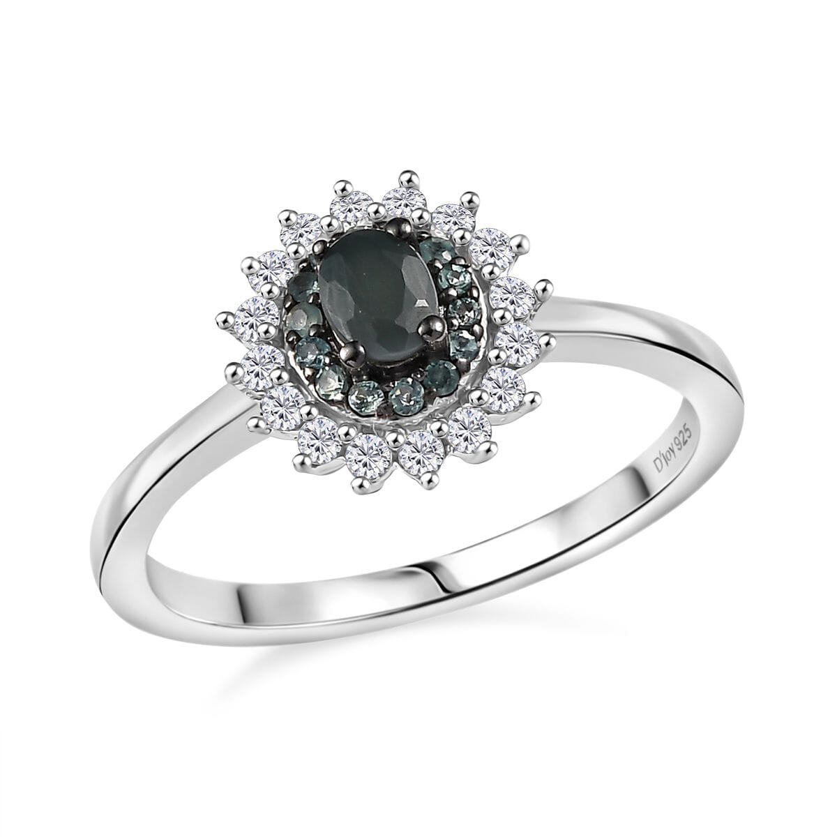 D’Joy Narsipatnam Alexandrite and White Zircon 0.65 ctcw Ring in Rhodium Over Sterling Silver (Size 9.0) image number 0
