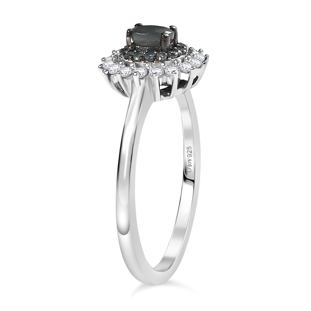 D’Joy Narsipatnam Alexandrite and White Zircon 0.65 ctcw Ring in Rhodium Over Sterling Silver (Size 9.0) image number 3