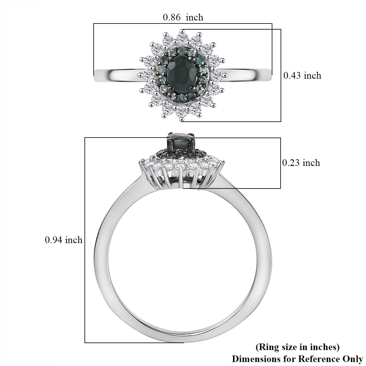 D’Joy Narsipatnam Alexandrite and White Zircon 0.65 ctcw Ring in Rhodium Over Sterling Silver (Size 9.0) image number 5