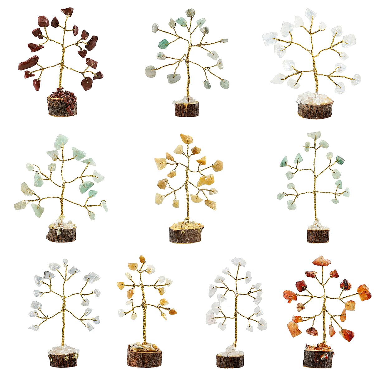 Set of 10 Multi Gemstone Bonsai Tree (2.9) image number 0