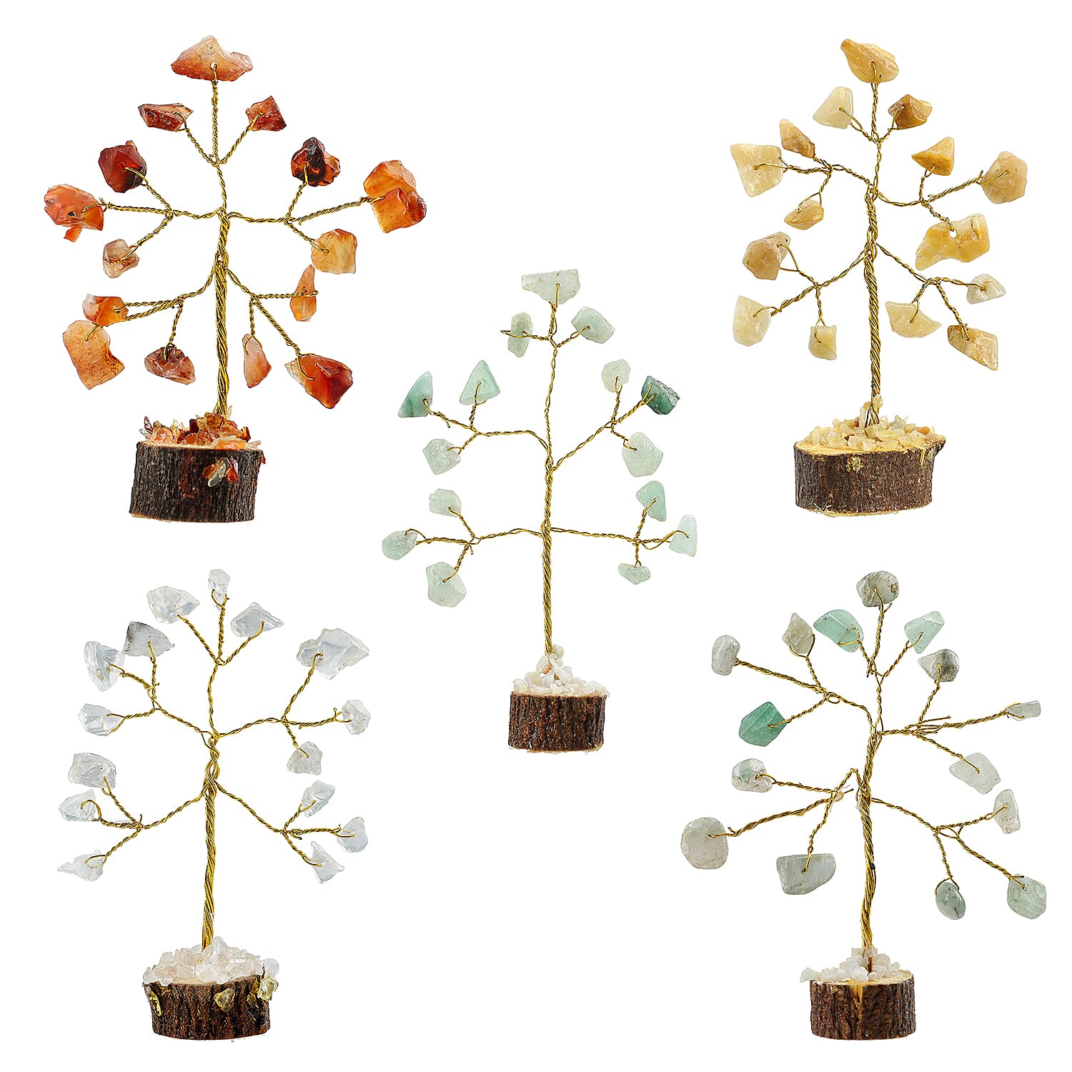 Set of 10 Multi Gemstone Bonsai Tree (2.9)