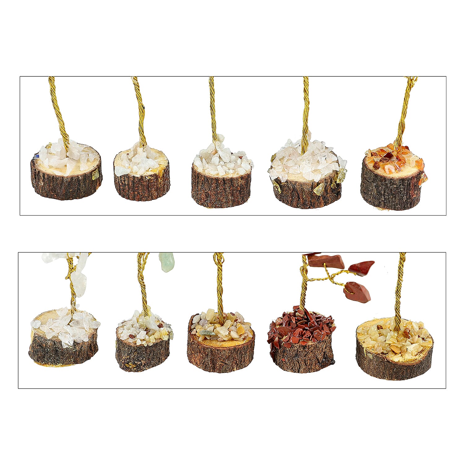Set of 10 Multi Gemstone Bonsai Tree (2.9)