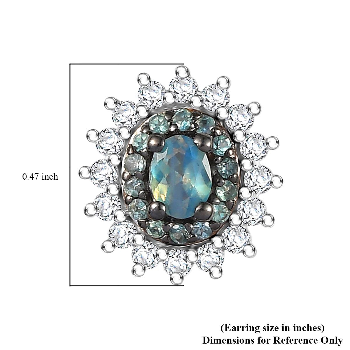D’Joy Narsipatnam Alexandrite and White Zircon 1.25 ctw Earrings in Rhodium Over Sterling Silver image number 3