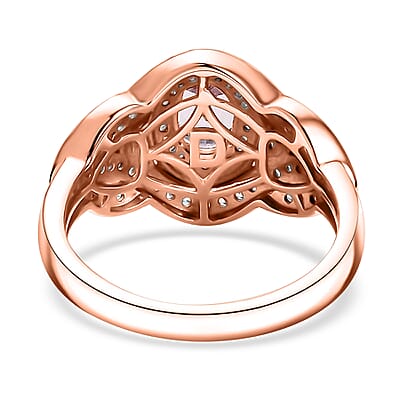 D'Joy Premium Martha Rocha Kunzite and White Zircon 1.85 ctw Blush Embrace Ring in 18K Vermeil Rose Gold Over Sterling Silver (Size 10.0)