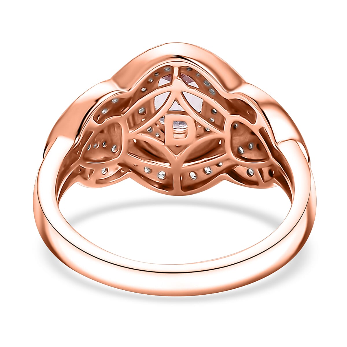 D'Joy Premium Martha Rocha Kunzite and White Zircon 1.85 ctw Blush Embrace Ring in 18K Vermeil Rose Gold Over Sterling Silver (Size 8.0) image number 4