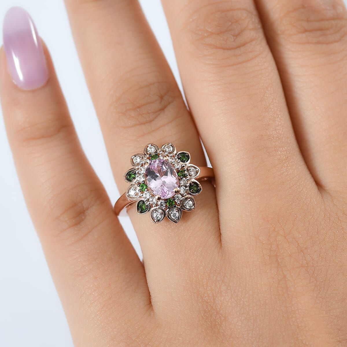 D'Joy Premium Martha Rocha Kunzite and Multi Gemstone 2.20 ctw Ring in 18K Vermeil Rose Gold Over Sterling Silver (Size 10.0) image number 2