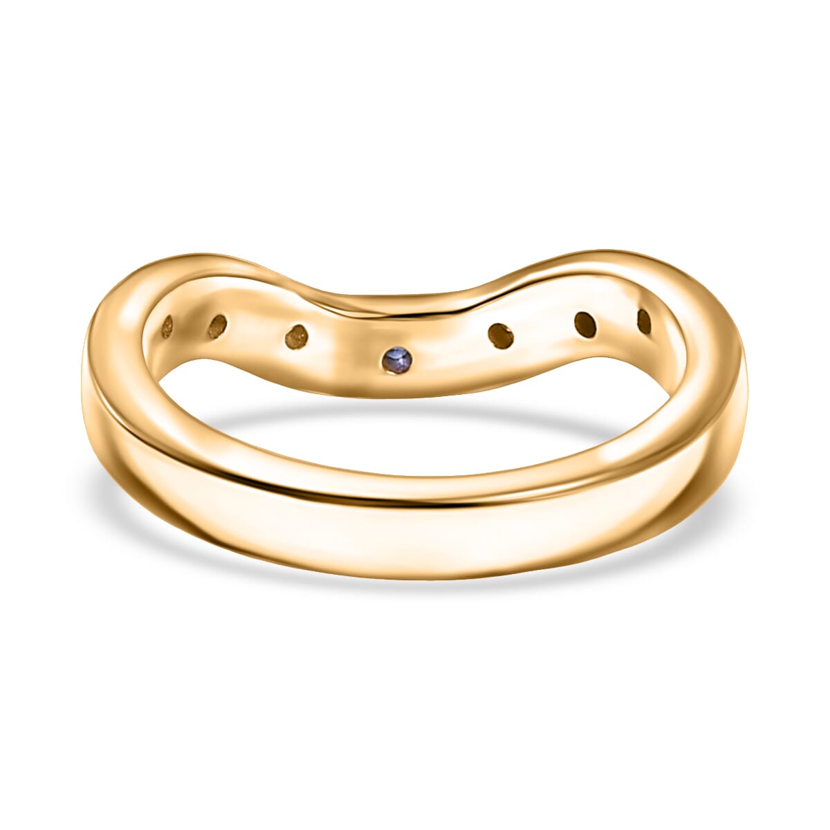 Luxoro AAA Ceylon Blue Sapphire and G-H SI Diamond 0.25 ctw Ring in 14K Yellow Gold (Size 4.75) image number 4