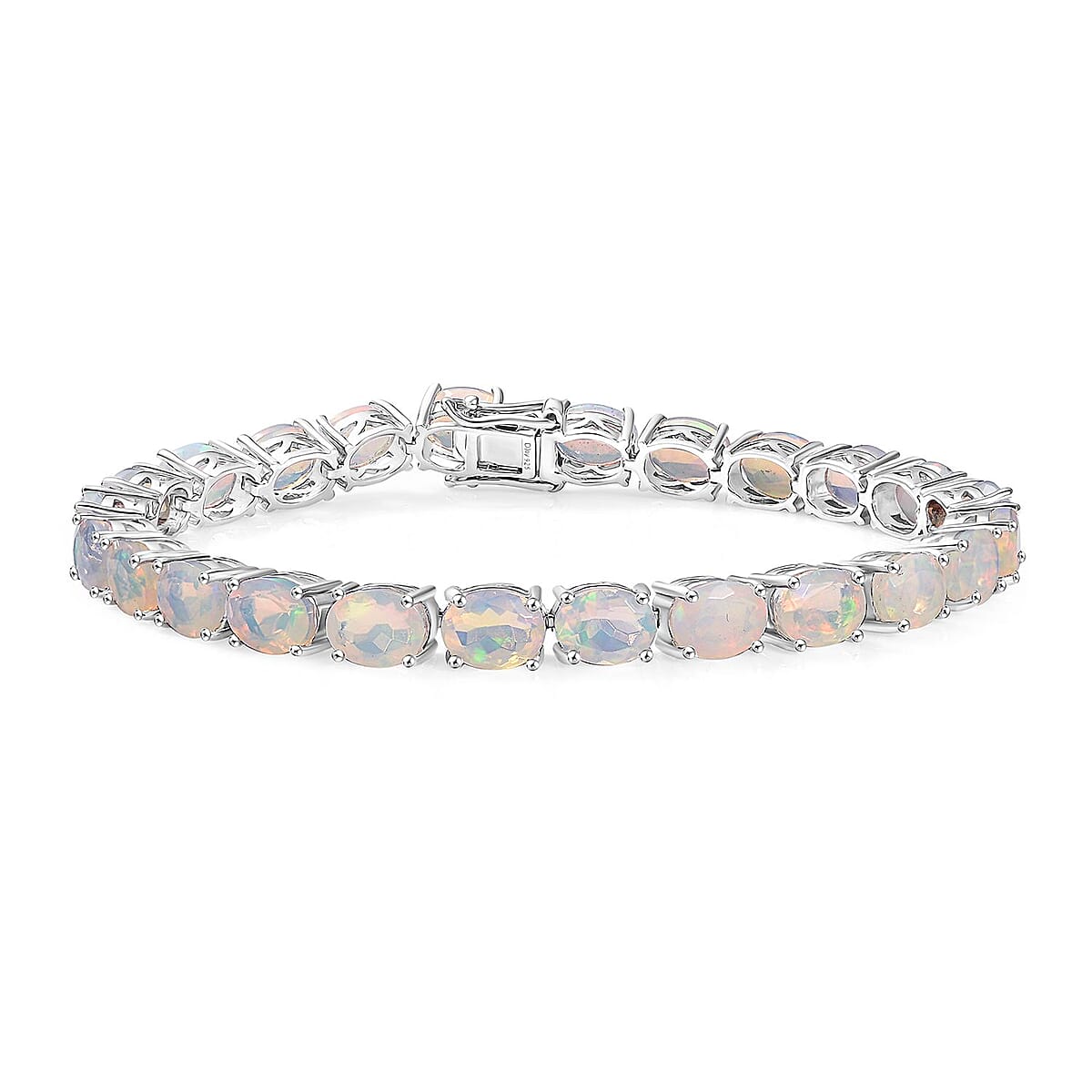 D'Joy Premium Ethiopian Welo Opal 16.75 ctw Aurora Glow Bracelet in Rhodium Over Sterling Silv (8.00 In)  image number 0