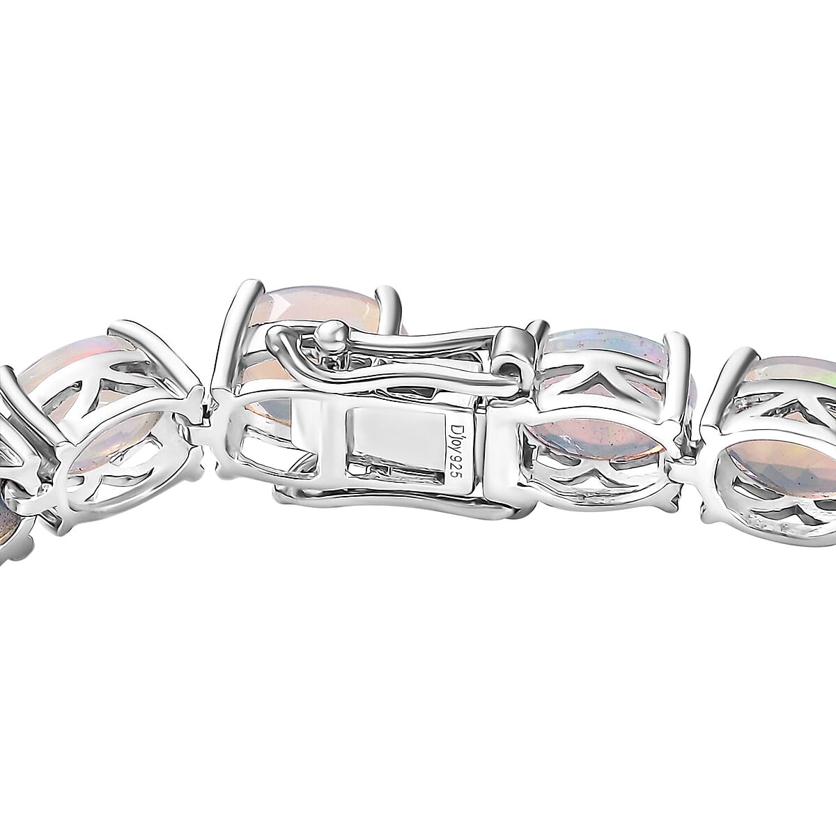 D'Joy Premium Ethiopian Welo Opal 16.75 ctw Aurora Glow Bracelet in Rhodium Over Sterling Silv (8.00 In)  image number 3