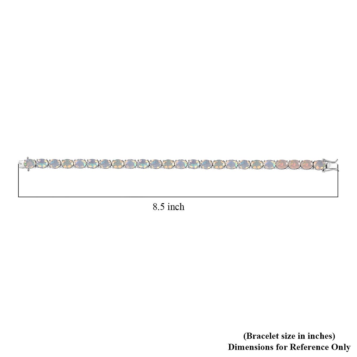 D'Joy Premium Ethiopian Welo Opal 16.75 ctw Aurora Glow Bracelet in Rhodium Over Sterling Silv (8.00 In)  image number 4
