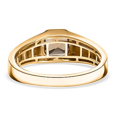 D'Joy Golden Turkizite 2.00 ctw Men's Ring in 18K Vermeil Yellow Gold Over Sterling Silver (Size 10.0) 