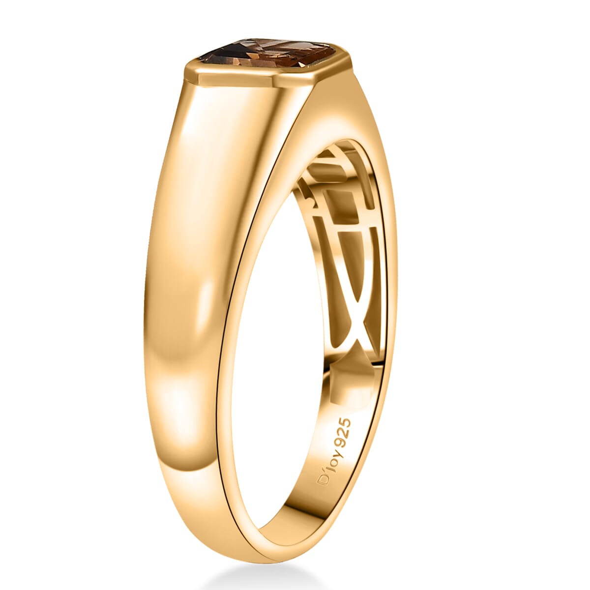 D'Joy Golden Turkizite 2.00 ctw Men's Ring in 18K Vermeil Yellow Gold Over Sterling Silver (Size 12.0)  image number 3