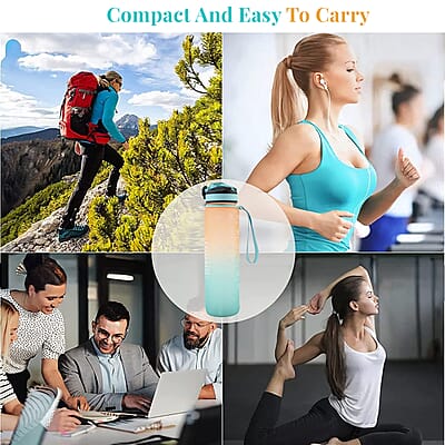 HiDR9 32oz Water Bottle with Flip Top Lock Lid - Ombre Orange/Blue