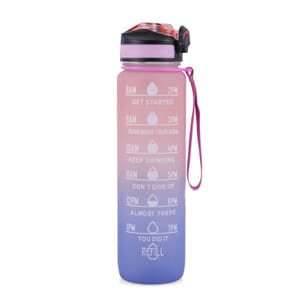 HiDR9 32oz Water Bottle with Flip Top Lock Lid - Peach/Blue