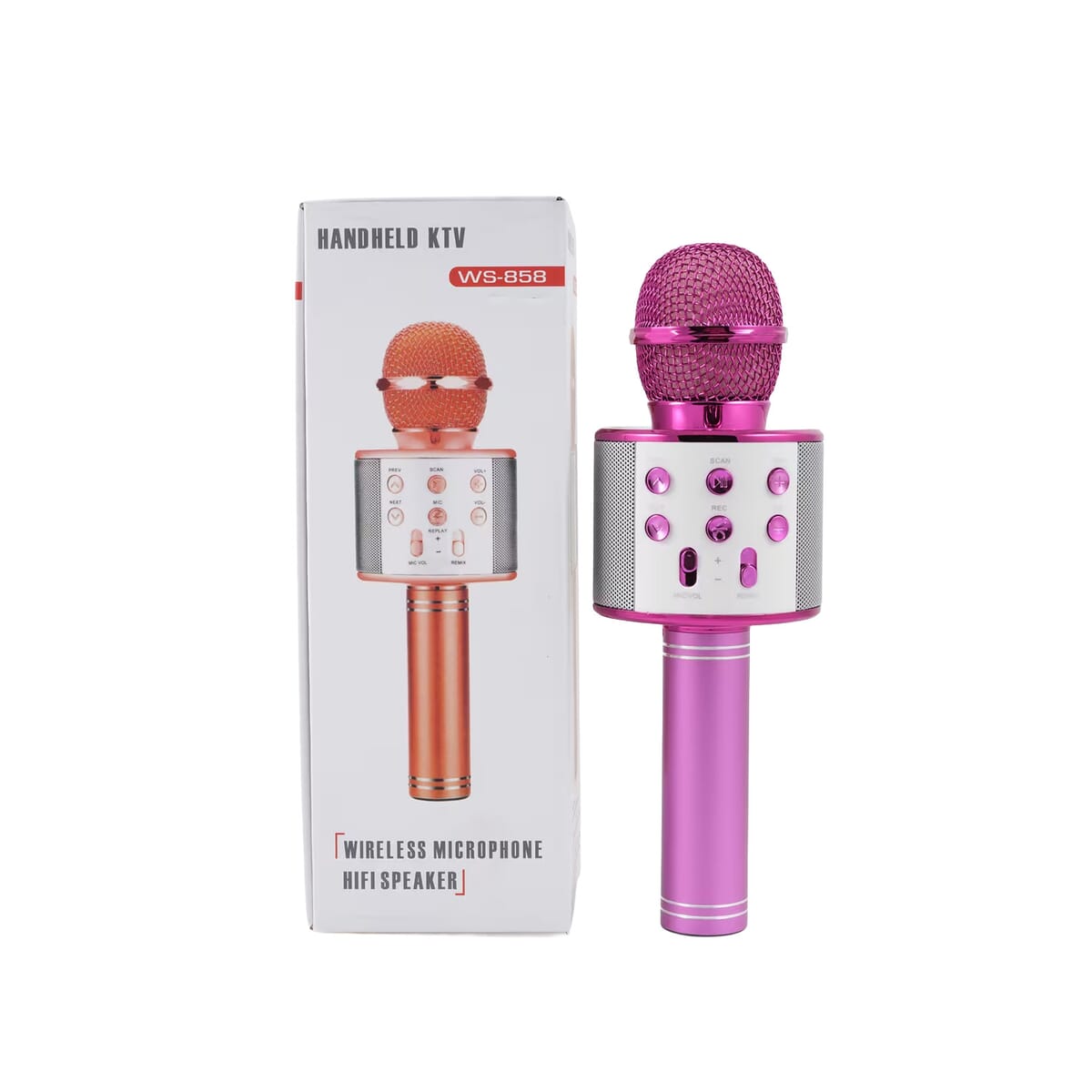 CLOSEOUT Total Vision Handheld Karaoke Microphone with Bluetooth Speaker -Pink (Ships in 8-10 Business Days) image number 0