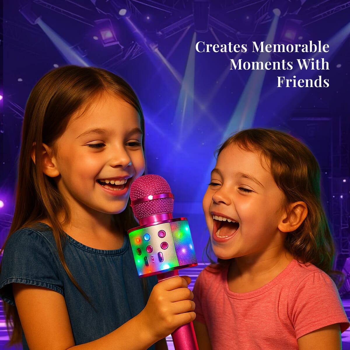 CLOSEOUT Total Vision Handheld Karaoke Microphone with Bluetooth Speaker -Pink (Ships in 8-10 Business Days) image number 3