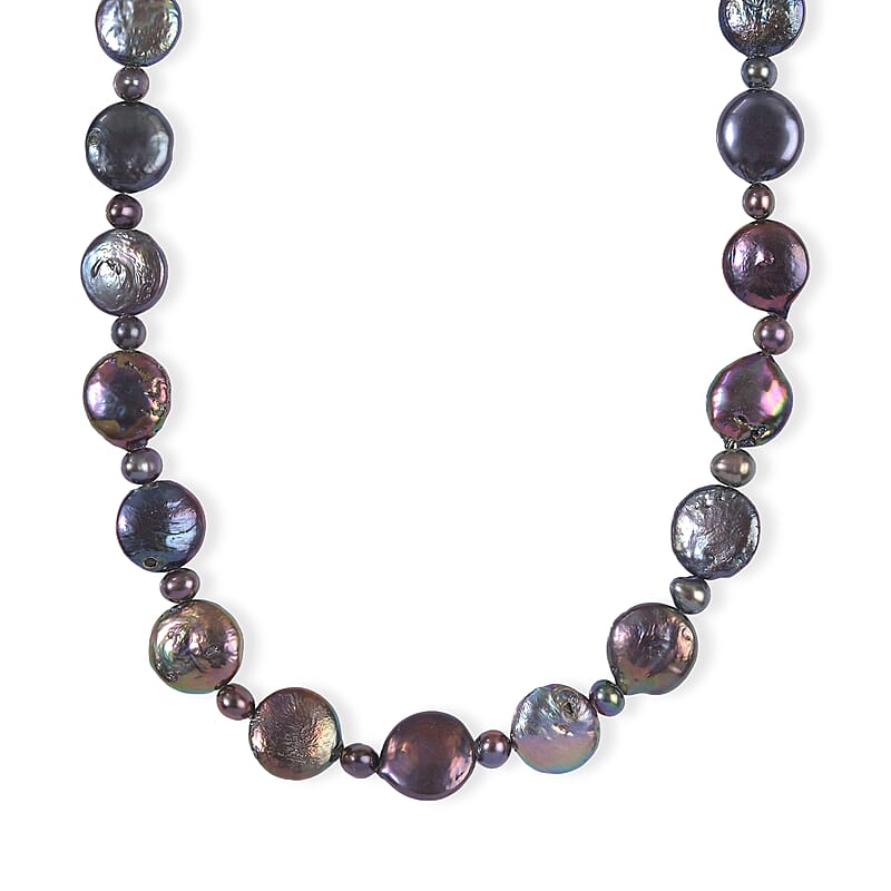 Peacock Pearl (D) Necklace (18 Inches) in Platinum Over Stainless Steel
