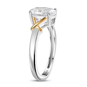 D&rsquo;Joy Simulated Diamond 3.00 ctw Solitaire Ring in 14K YG Over and Sterling Silver (Size 7.0)