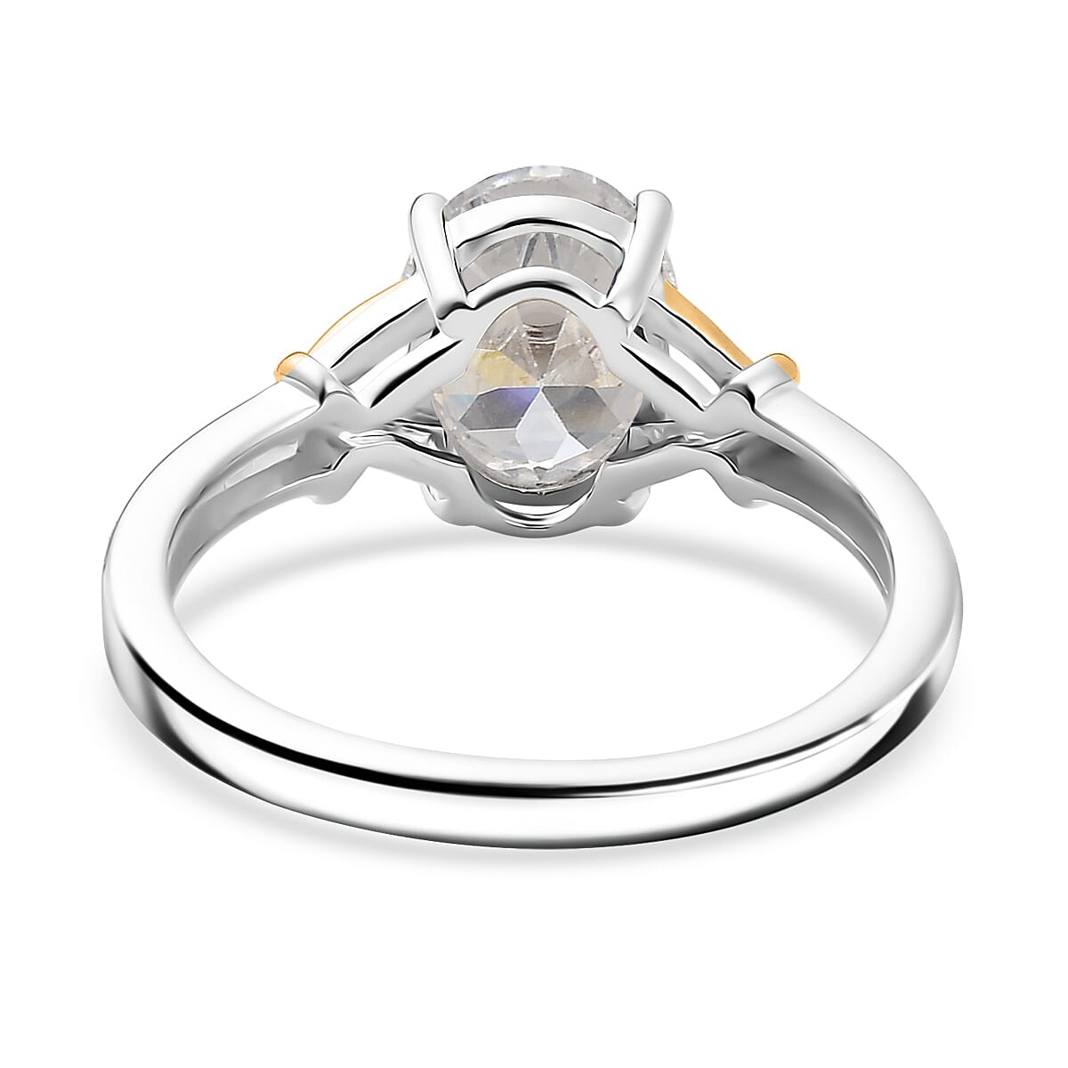 D&rsquo;Joy Simulated Diamond 3.00 ctw Solitaire Ring in 14K YG Over and Sterling Silver (Size 7.0) image number 4