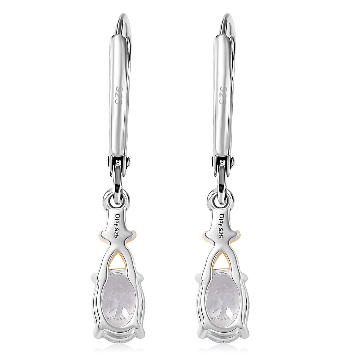 D’Joy Simulated Diamond 2.15 ctw Lever Back Earrings 14K YG Over and Sterling Silver