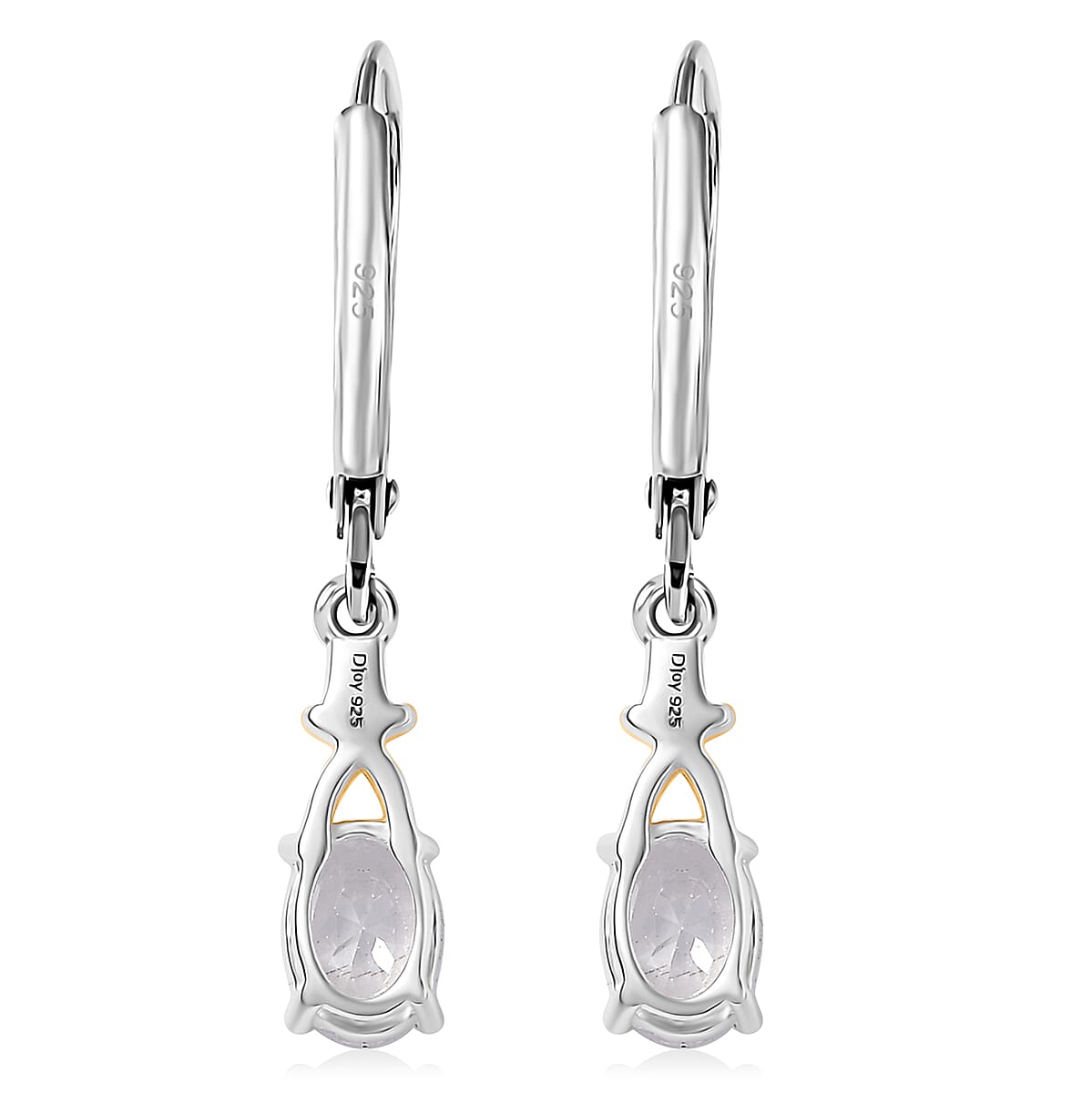 D’Joy Simulated Diamond 2.15 ctw Lever Back Earrings 14K YG Over and Sterling Silver image number 5