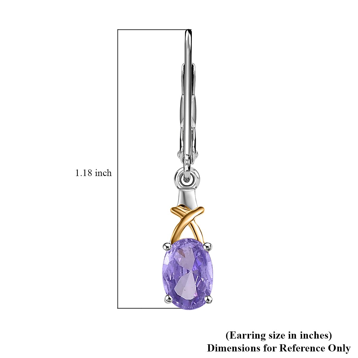 D’Joy Simulated Blue Diamond 2.10 ctw Lever Back Earrings 14K YG Over and Sterling Silver image number 6