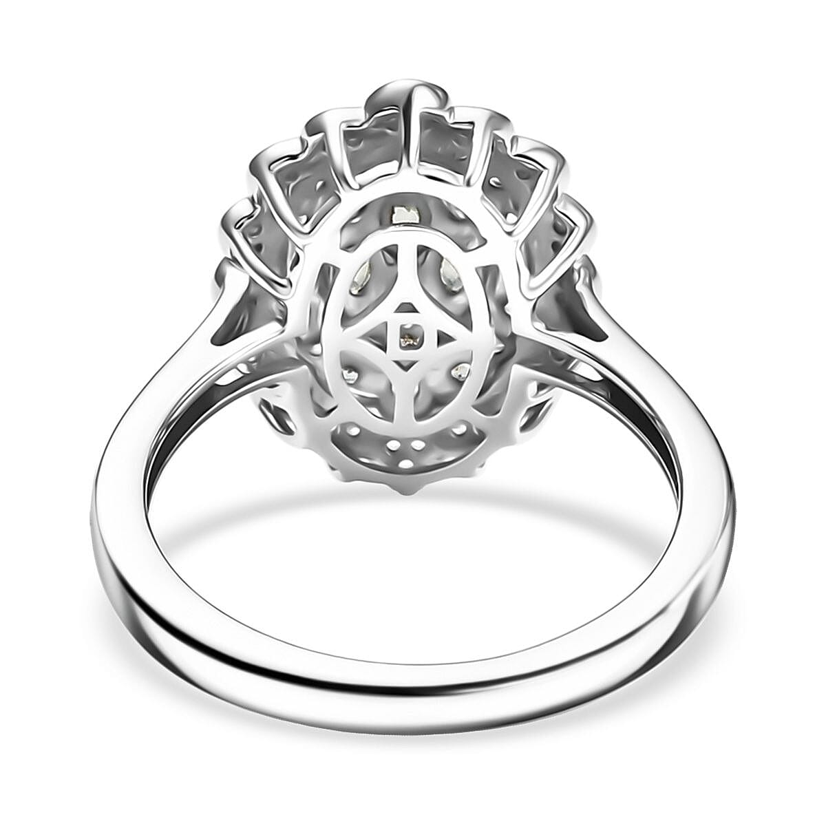 D'Joy Narsipatnam Alexandrite and White Zircon 1.00 ctw Crown of Shadows Ring in Rhodium Over Sterling Silver (Size 10.0)