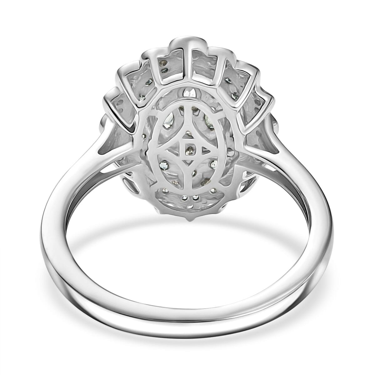 D’Joy Narsipatnam Alexandrite and White Zircon 1.00 ctw Crown of Shadows Ring in Rhodium Over Sterling Silver (Size 7.0) image number 4