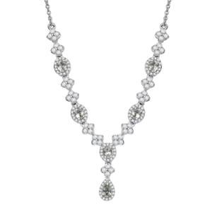 D’Joy Narsipatnam Alexandrite and White Zircon 2.85 ctw Necklace 18 Inches in Rhodium Over Sterling Silve