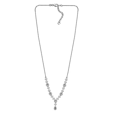 D'Joy Narsipatnam Alexandrite and White Zircon 2.85 ctw Mystic Flow Necklace 18 Inches in Rhodium Over Sterling Silve