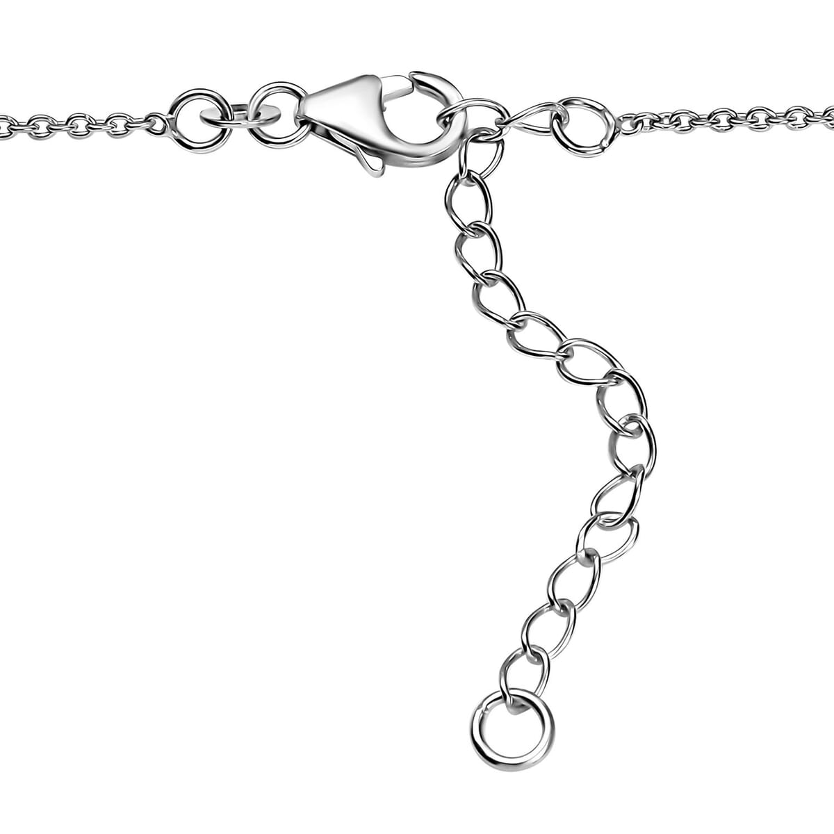 D’Joy Narsipatnam Alexandrite and White Zircon 2.85 ctw Necklace 18 Inches in Rhodium Over Sterling Silve image number 4