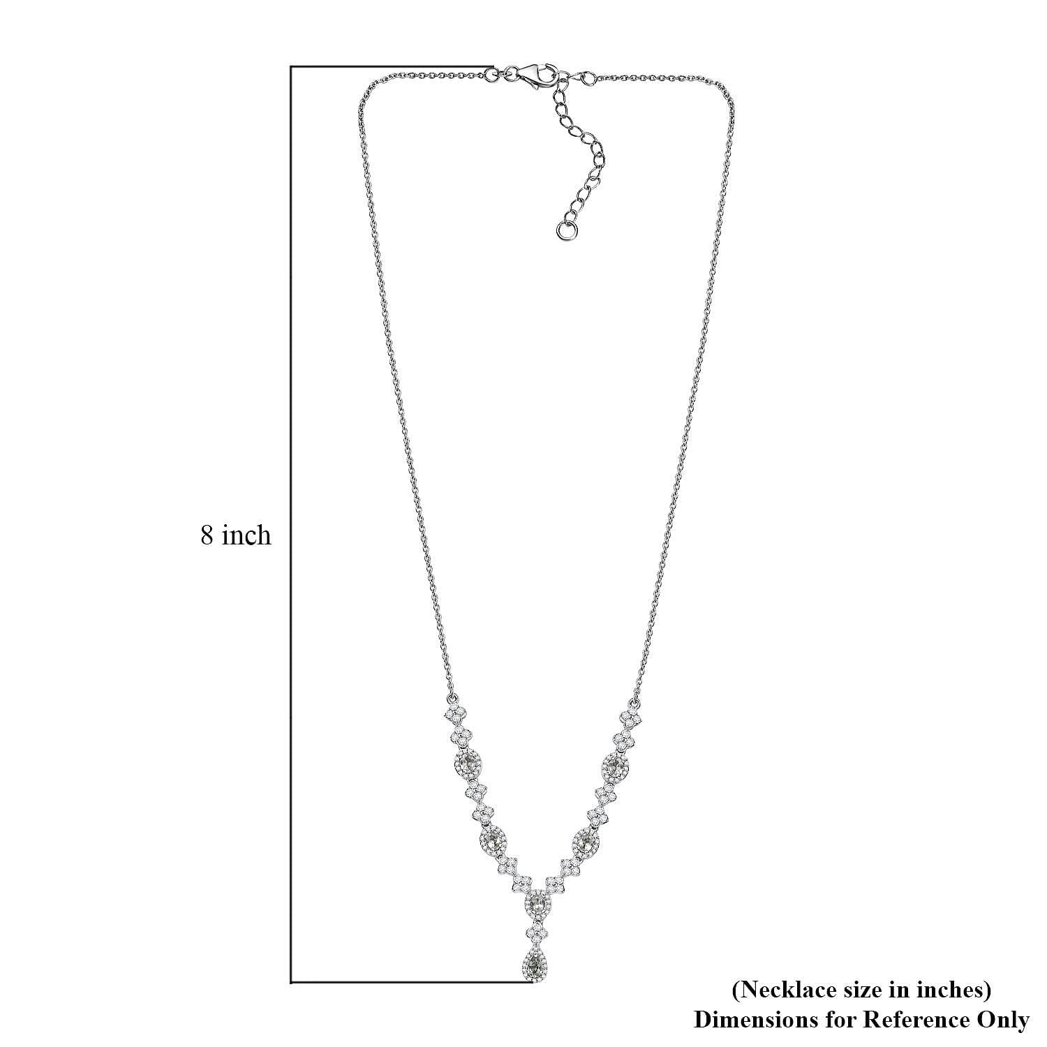 D'Joy Narsipatnam Alexandrite and White Zircon 2.85 ctw Mystic Flow Necklace 18 Inches in Rhodium Over Sterling Silve