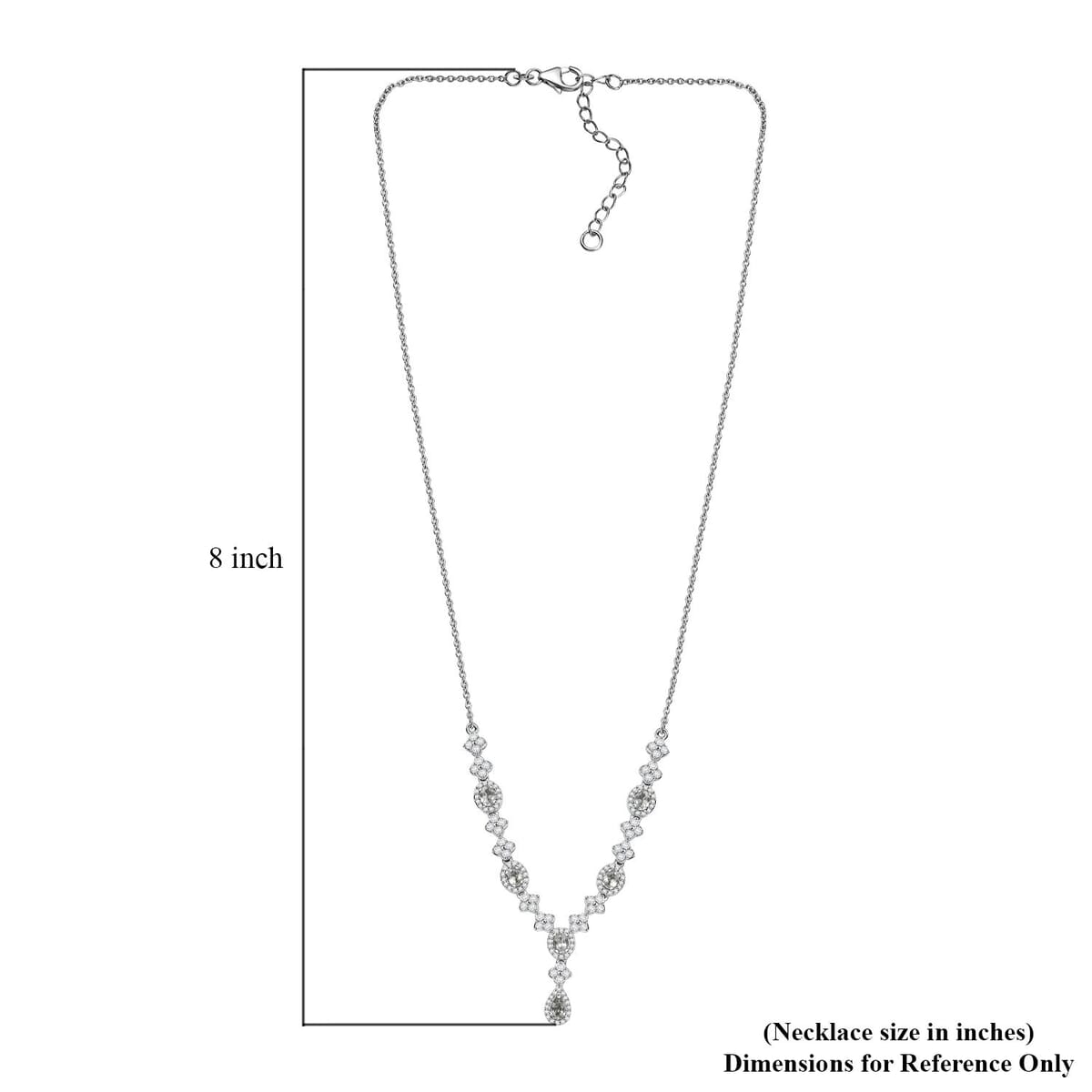 D’Joy Narsipatnam Alexandrite and White Zircon 2.85 ctw Necklace 18 Inches in Rhodium Over Sterling Silve image number 5