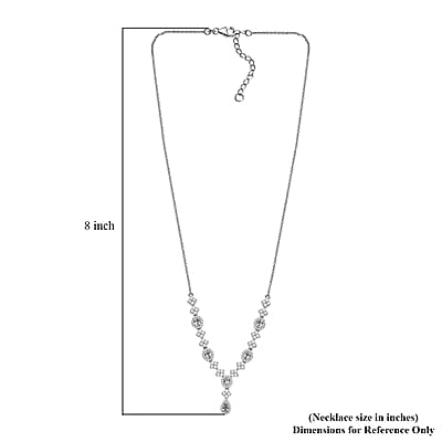 D'Joy Narsipatnam Alexandrite and White Zircon 2.85 ctw Mystic Flow Necklace 18 Inches in Rhodium Over Sterling Silve