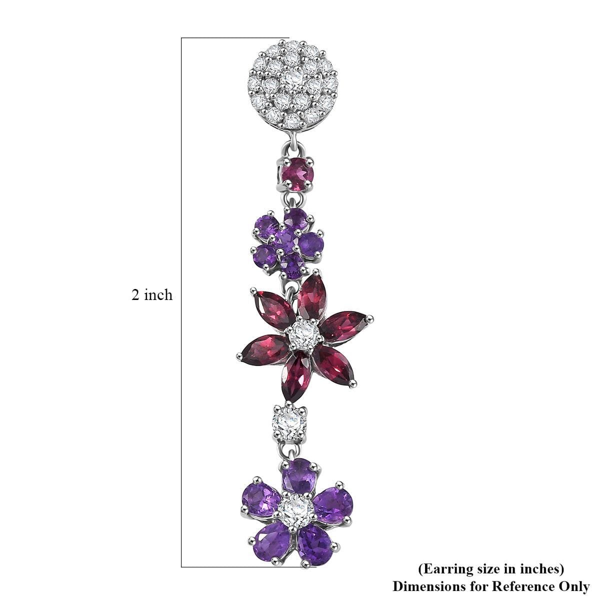 GP Italian Garden Collection Multi Gemstone 6.25 ctw Earrings in Rhodium Over Sterling Silver image number 6