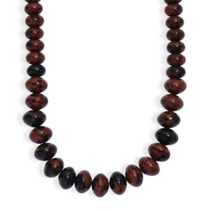 Karis Red Obsidian Beaded 250.00 ctw Necklace 18 Inches in Platinum Bond 