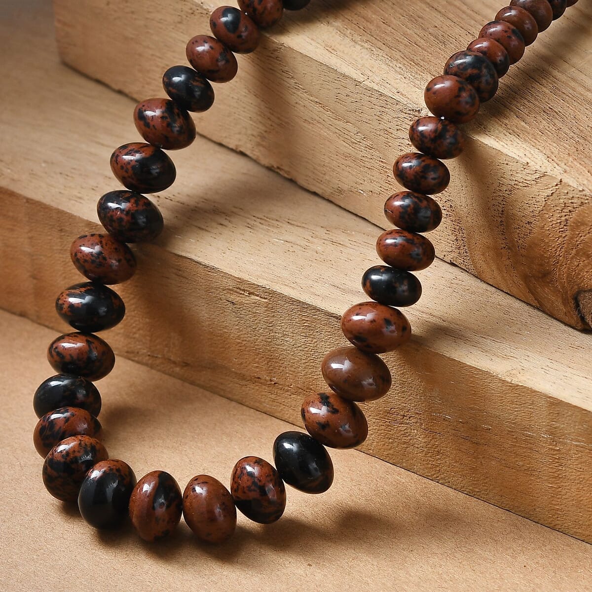 Karis Red Obsidian Beaded 250.00 ctw Necklace 18 Inches in Platinum Bond  image number 1