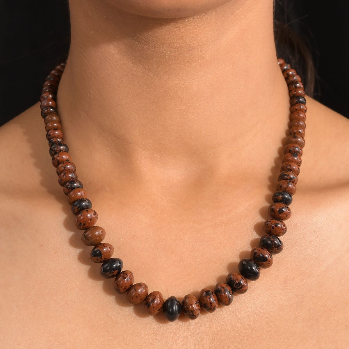 Karis Red Obsidian Beaded 250.00 ctw Necklace 18 Inches in Platinum Bond  image number 2