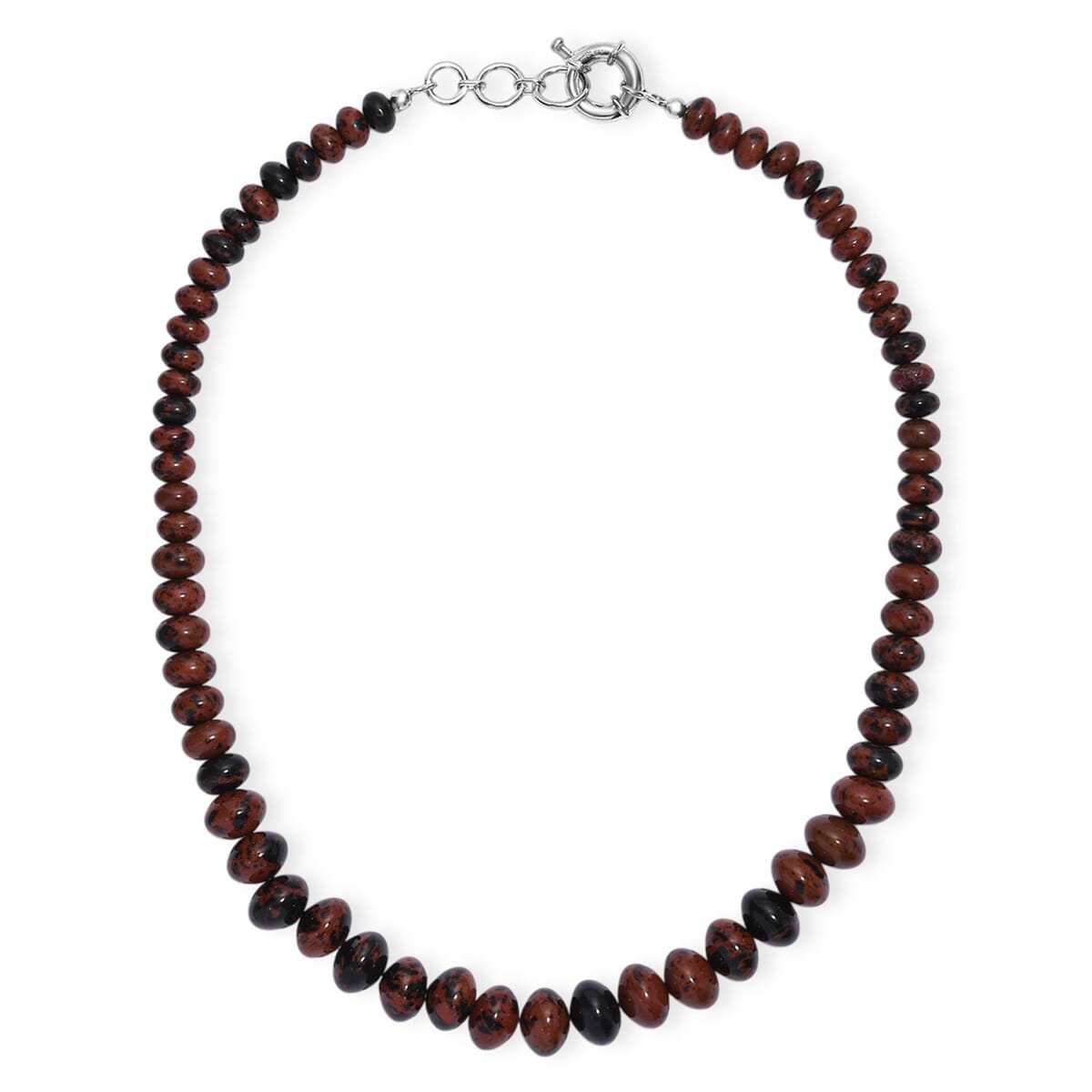 Karis Red Obsidian Beaded 250.00 ctw Necklace 18 Inches in Platinum Bond  image number 3