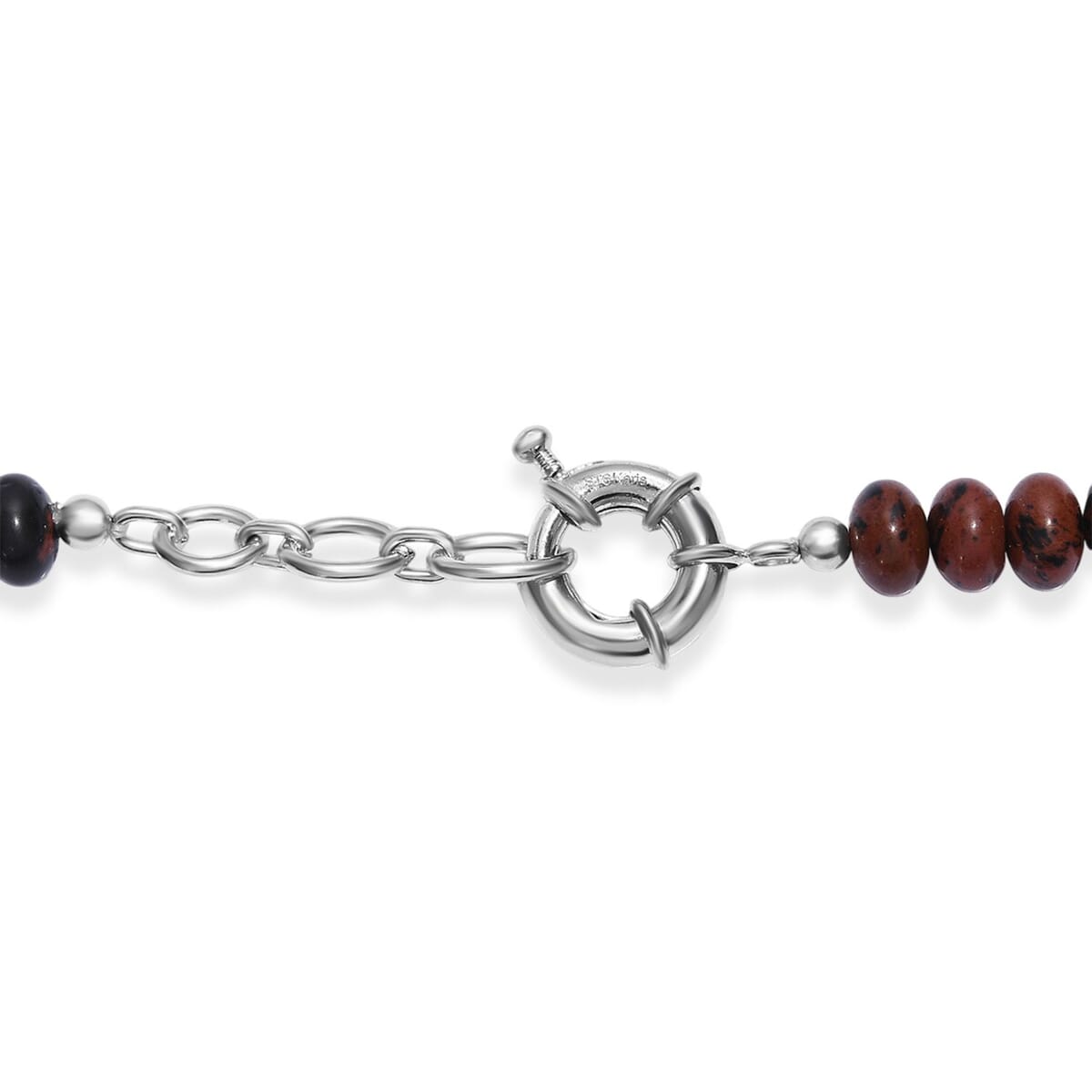 Karis Red Obsidian Beaded 250.00 ctw Necklace 18 Inches in Platinum Bond  image number 4