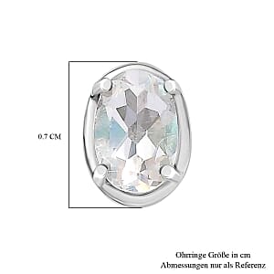 Premium Malagasy Moonstone 1.14 ctw Earrings in Platinum Over Sterling Silver
