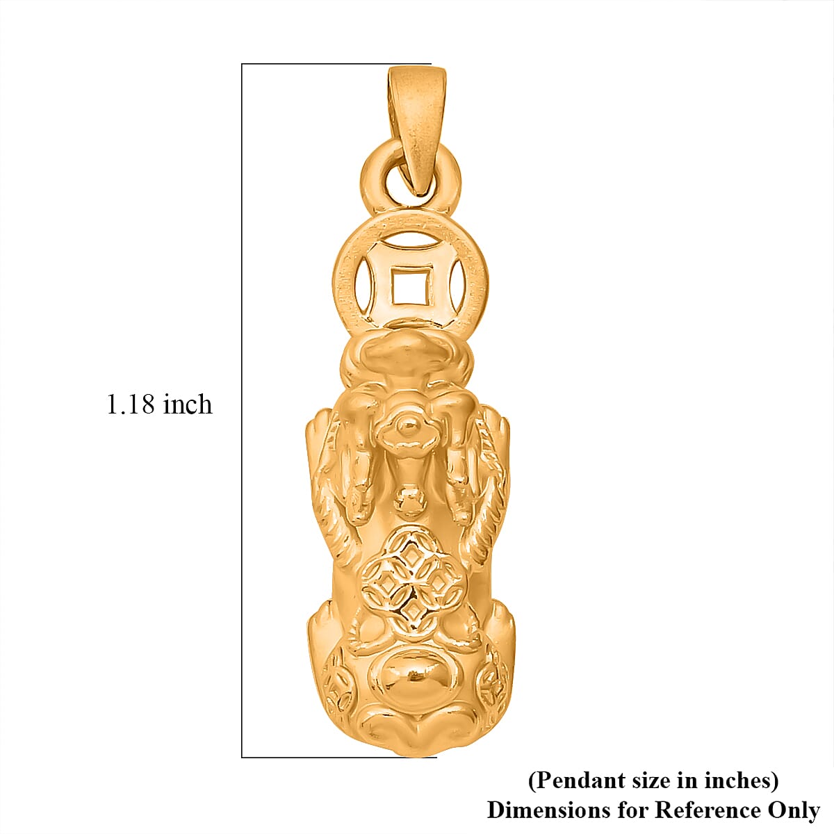 24K Yellow Gold Pixiu Pendant without Chain 1 Grams