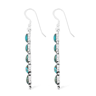 Santa Fe Style Mojave Turquoise 4.50 ctw Earrings in Sterling Silver