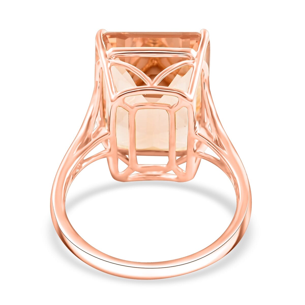 Certified & Appraised Luxoro AAA Marropino Morganite 10.50 ctw Solitaire Ring in 14K Rose Gold (Size 10.0) image number 4