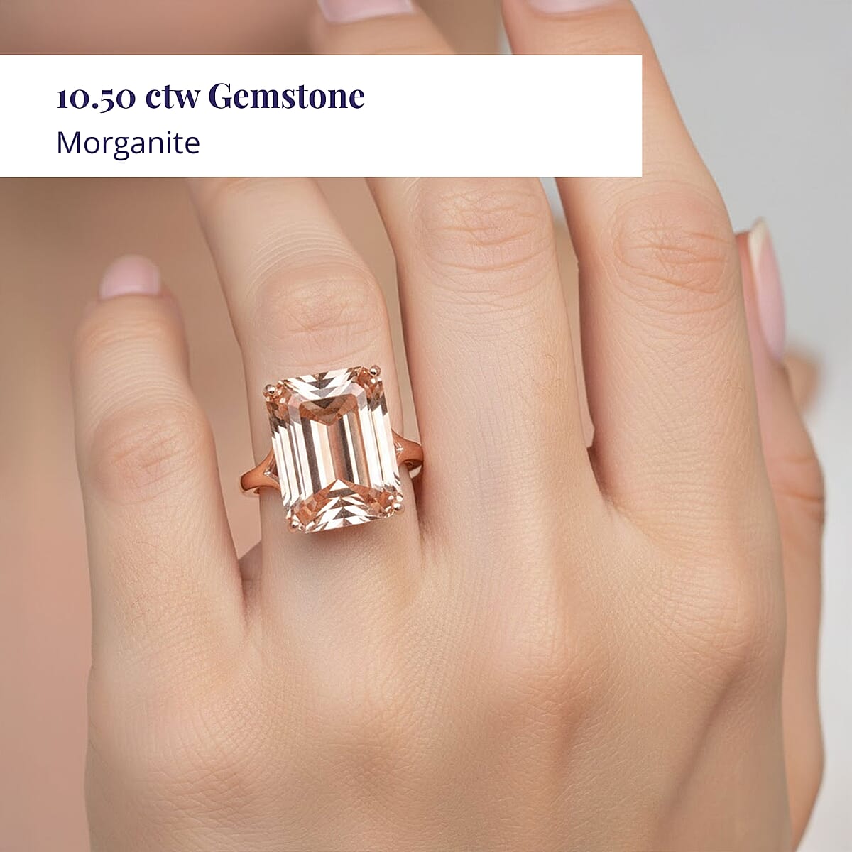Certified & Appraised Luxoro 14K Rose Gold AAA Marropino Morganite Solitaire Ring (Size 10.5) 10.50 ctw image number 1