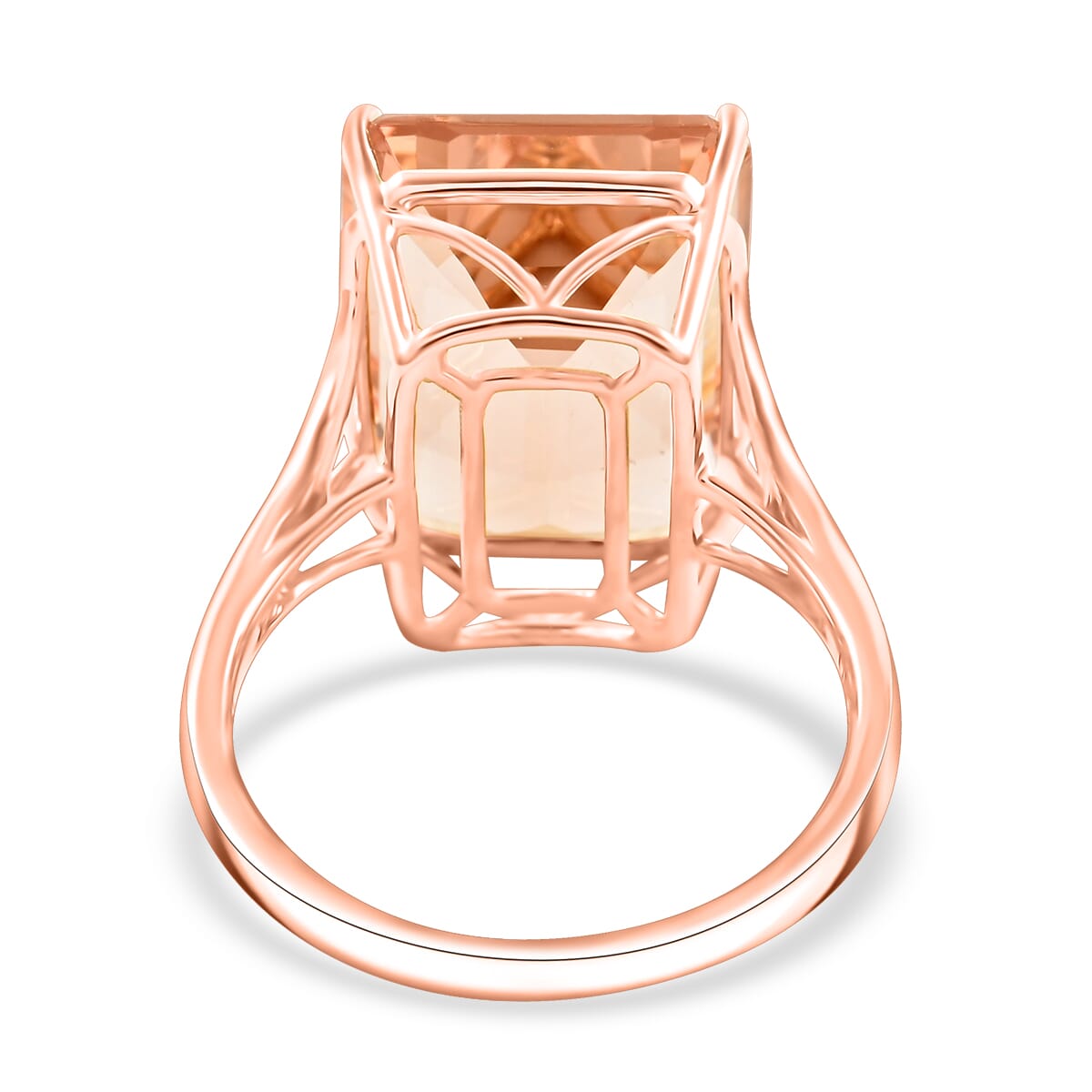 Certified & Appraised Luxoro AAA Marropino Morganite 10.50 ctw Solitaire Ring in 14K Rose Gold (Size 6.0) image number 4