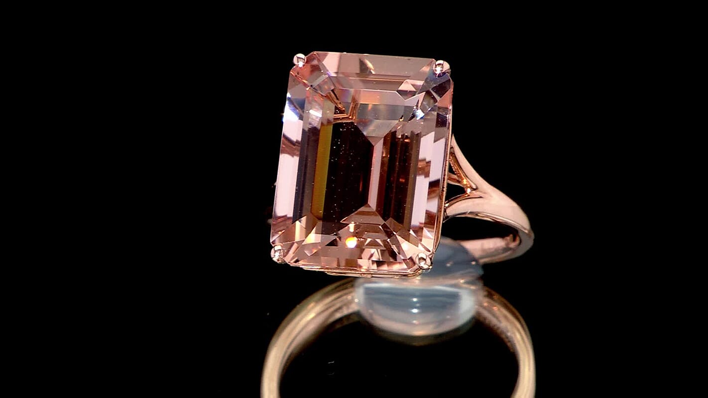Luxoro AAA Marropino Morganite 10.50 ctw Solitaire Ring in 14K Rose Gold (Size 10.0)