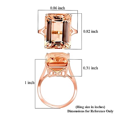 Certified & Appraised Luxoro AAA Marropino Morganite 10.50 ctw Solitaire Ring in 14K Rose Gold (Size 7.0)