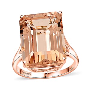 Certified & Appraised Luxoro AAA Marropino Morganite 10.50 ctw Solitaire Ring in 14K Rose Gold (Size 9.0)