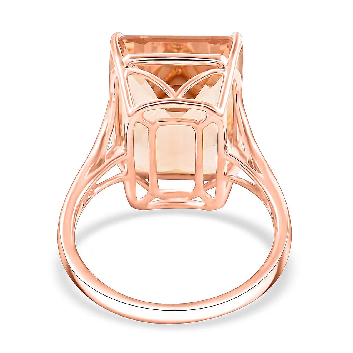 Certified & Appraised Luxoro AAA Marropino Morganite 10.50 ctw Solitaire Ring in 14K Rose Gold (Size 9.0) image number 6